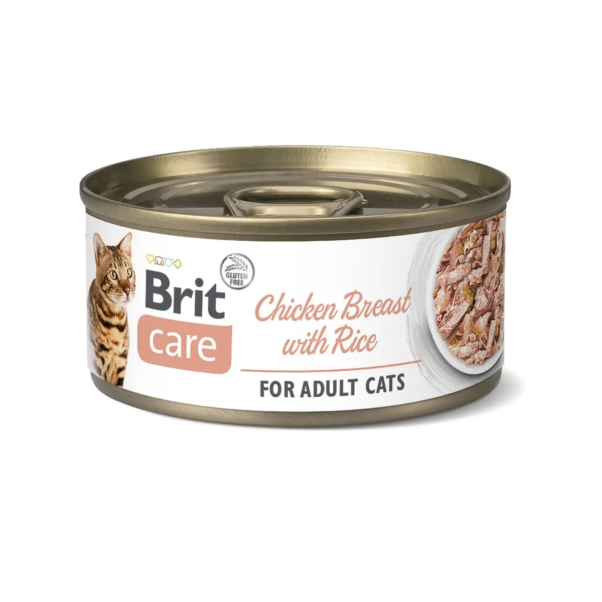 BRIT Care Fillets, Pui cu Orez, conserva hrana umeda continut redus cereale pisici, (in suc propriu), 70g