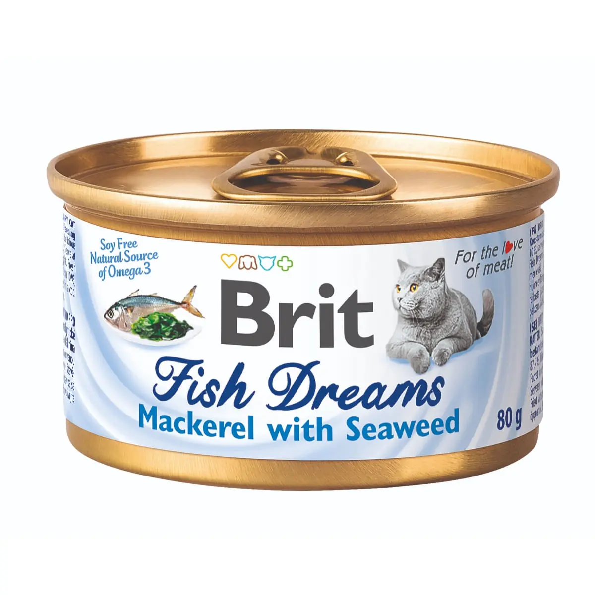 BRIT Fish Dreams, Macrou cu Alge, conserva hrana umeda pisici, (in suc propriu), 80g - Image 2