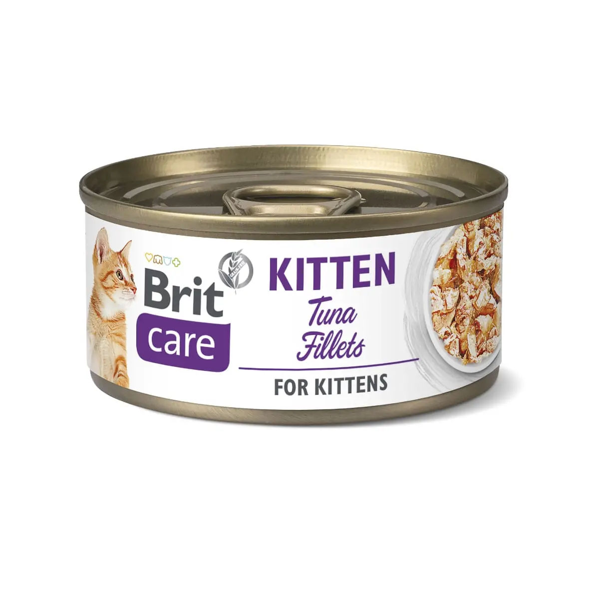 BRIT Care Fillets Kitten, Ton, conserva hrana umeda continut redus cereale pisici junior, (in suc propriu), 70g