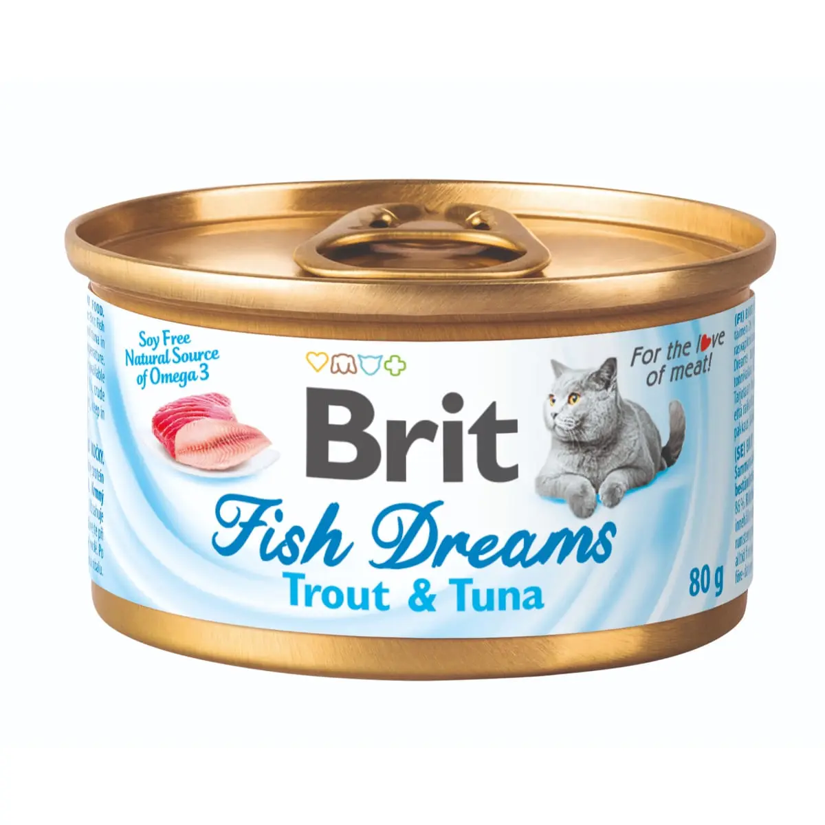 BRIT Fish Dreams, Pastrav si Ton, conserva hrana umeda pisici, (in suc propriu), 80g - Image 2