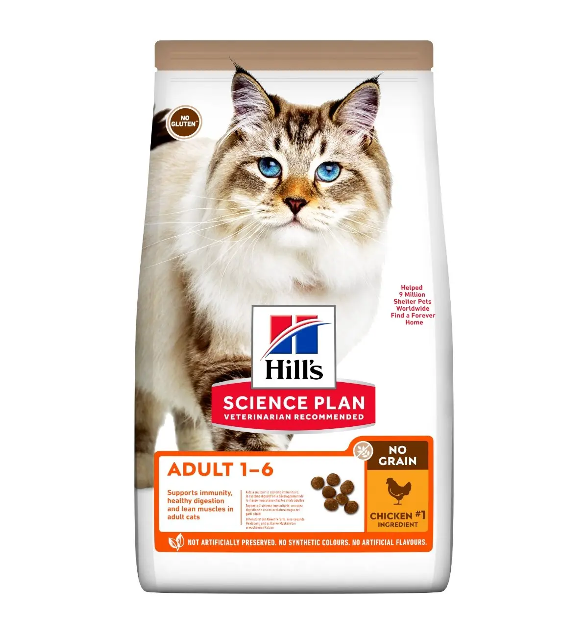 HILL'S SP No Grain, Adult, Pui, hrana uscata fara cereale pisici, 1.5kg - Image 2