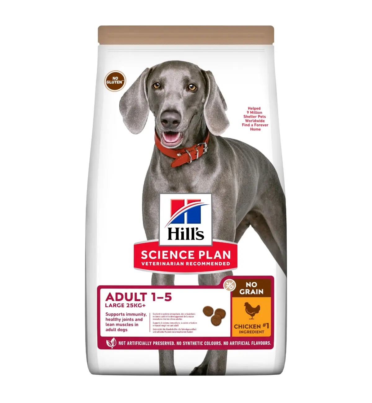 HILL'S SP No Grain, Adult L-XL, Pui, hrana uscata fara cereale caini, 14kg