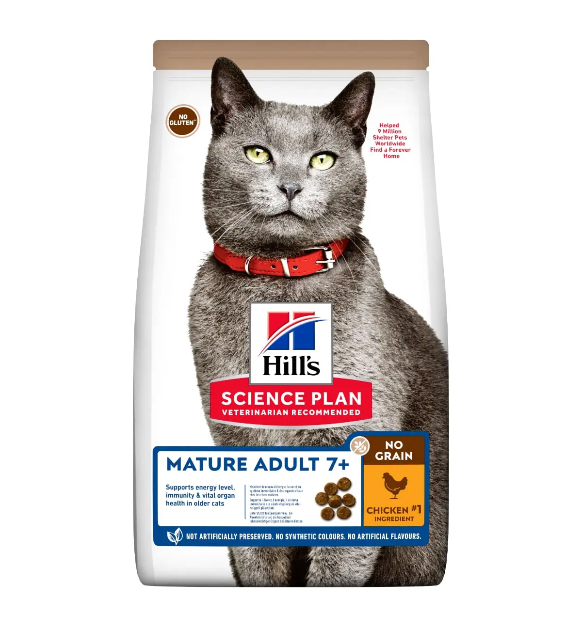HILL'S SP No Grain, Senior, Pui, hrana uscata fara cereale pisici, 1.5kg - Image 2