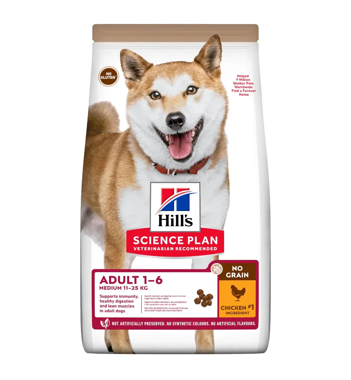 HILL'S SP No Grain, Adult M, Pui, hrana uscata fara cereale caini, 2.5kg