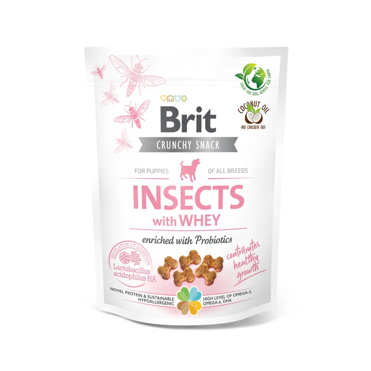 BRIT Care Crunchy Cracker, Insecte si Zer cu Probiotice, recompense fara cereale caini junior, 200g - Image 2
