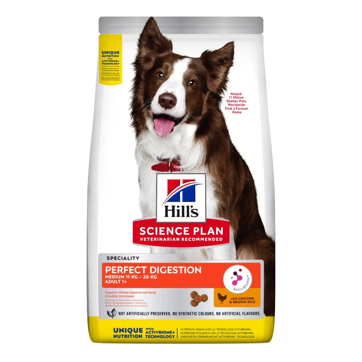 HILL'S SP Perfect Digestion Medium Adult, Pui cu Orez Brun, hrana uscata caini, sensibilitati digestive, 2.5kg