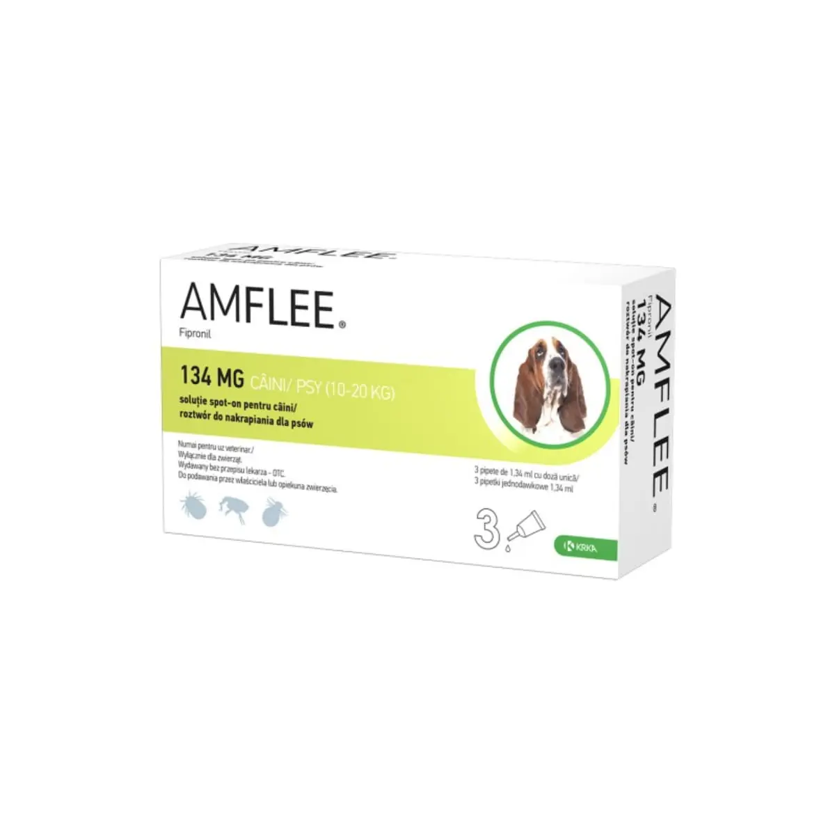 AMFLEE Dog, spot-on, solutie antiparazitara, caini, 3 pipete AMFLEE Dog, spot-on, solutie antiparazitara, caini 10-20 kg, 3 pipete - Image 2