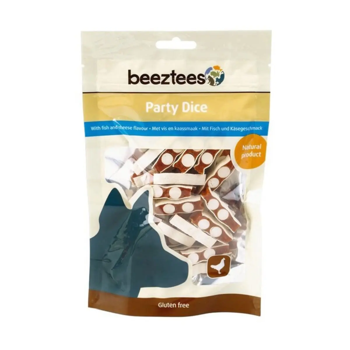 BEEZTEES Party Dice, recompense caini, cu Pui, 100g