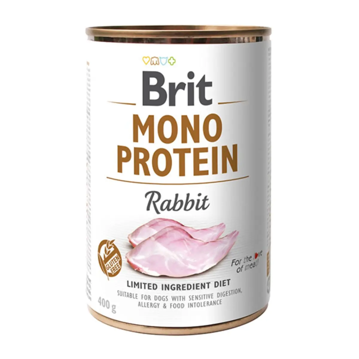 BRIT Mono Protein, Iepure, conserva hrana umeda monoproteica fara cereale caini, (pate), 400g
