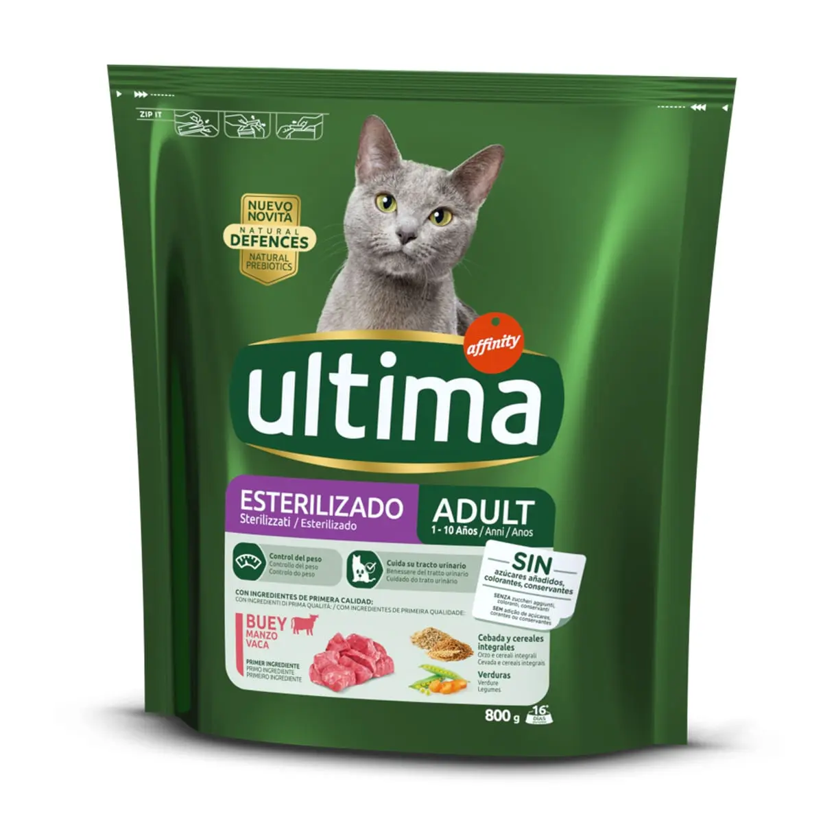ULTIMA Cat Sterilised Adult, Vita, hrana uscata pisici sterilizate, 800g