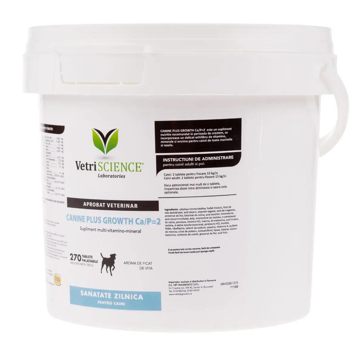 VETRI SCIENCE Canine Plus Growth Ca/P, suplimente crestere si vitalitate caini, 270tbl masticabile - Image 4