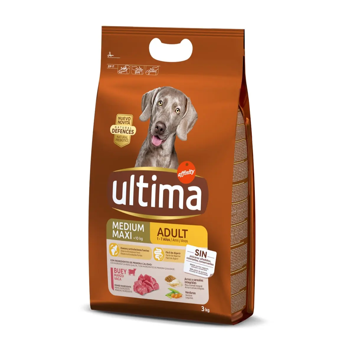 ULTIMA Dog Medium & Maxi Adult, Vita, hrana uscata caini, 3kg - Image 2