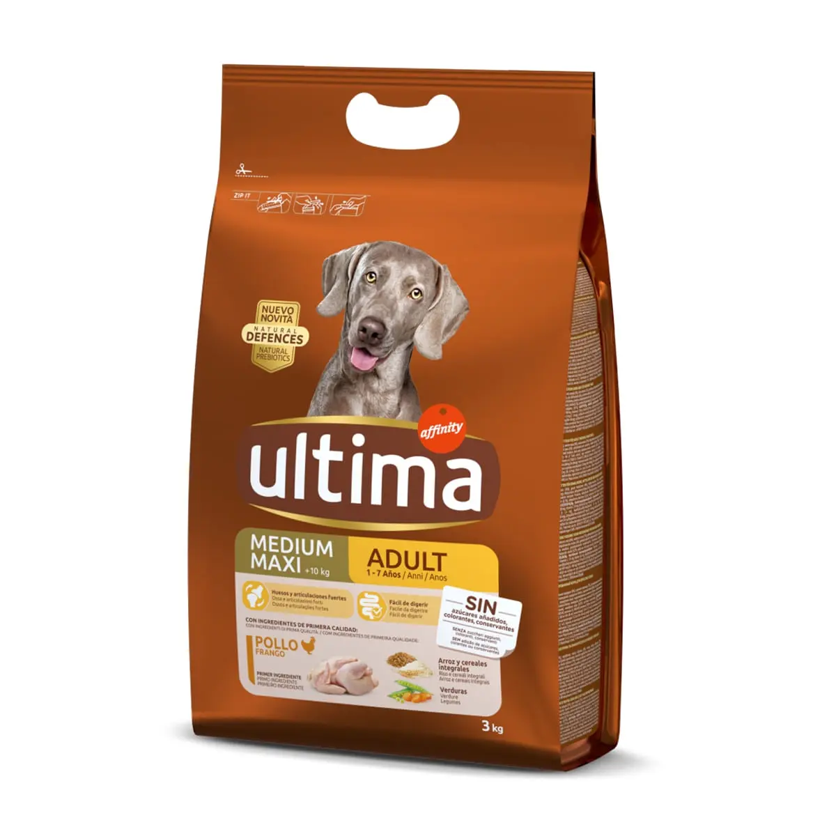 ULTIMA Dog Medium & Maxi Adult, Pui, hrana uscata caini, 3kg - Image 2