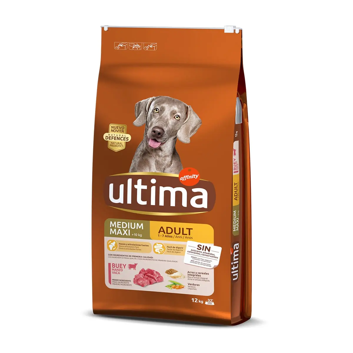 ULTIMA Dog Medium & Maxi Adult, Vita, hrana uscata caini, 12kg - Image 2