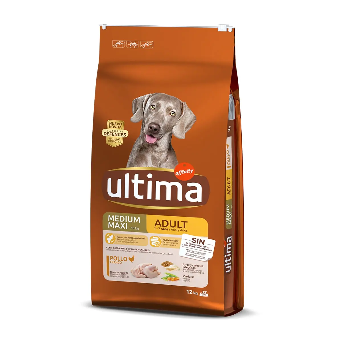 ULTIMA Dog Medium & Maxi Adult, Pui, hrana uscata caini, 12kg