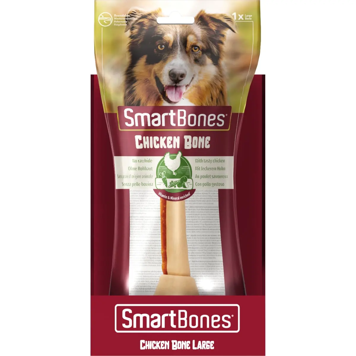 SMARTBONES Classics Chicken Bone Large, recompense caini, Os aromat Pui - Image 7