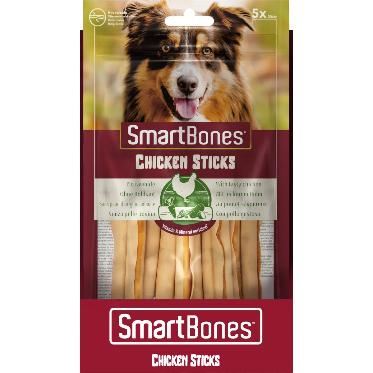 SMARTBONES Classics Chicken Sticks, recompense caini, Batoane aromate Pui, 5buc - Image 2