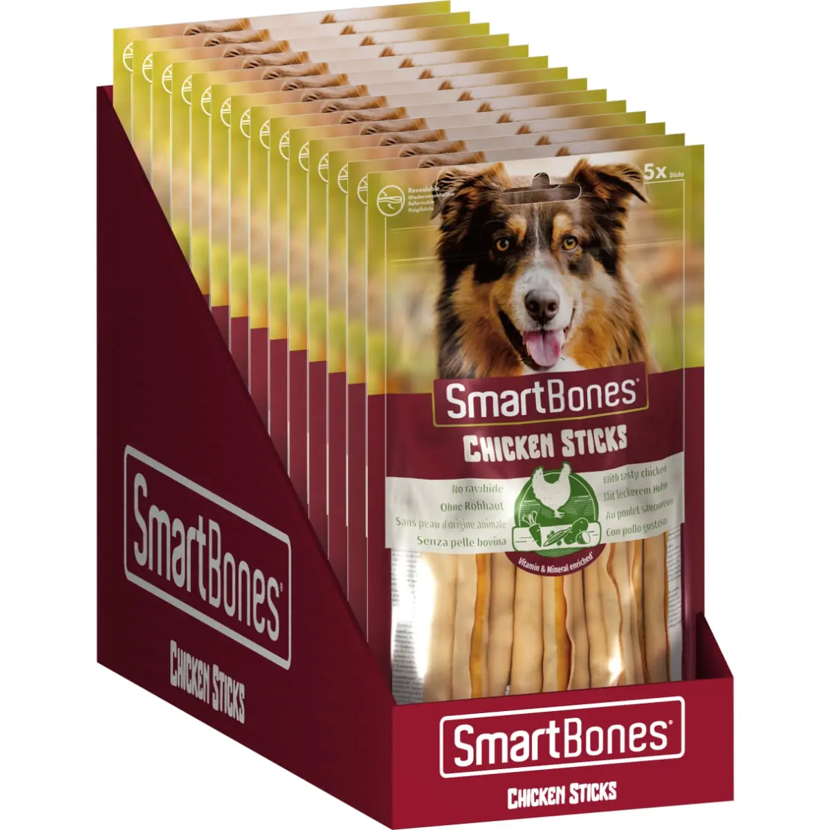 SMARTBONES Classics Chicken Sticks, recompense caini, Batoane aromate Pui, 5buc - Image 5