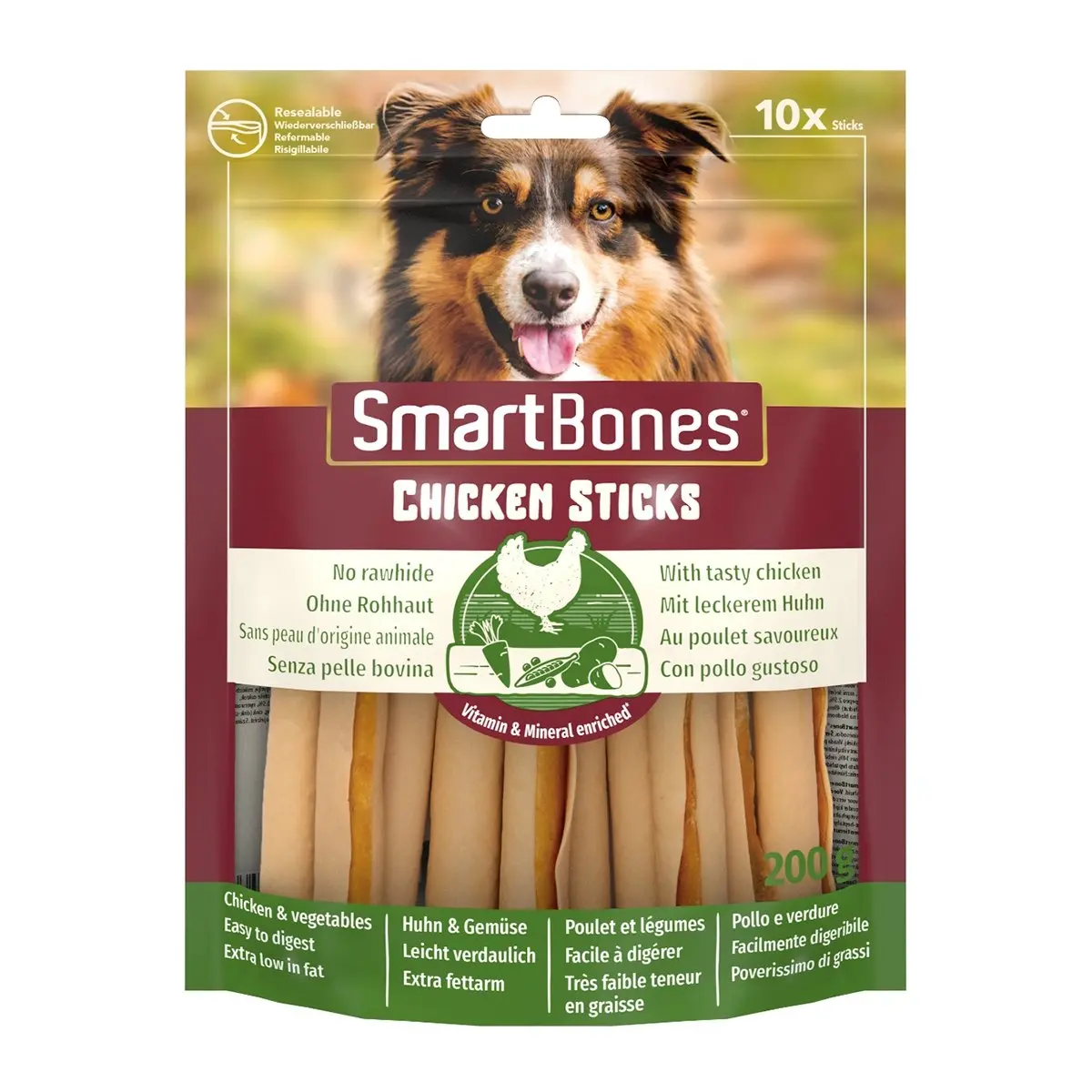 SMARTBONES Classics Chicken Sticks, recompense caini, Batoane aromate Pui, 10buc - Image 4