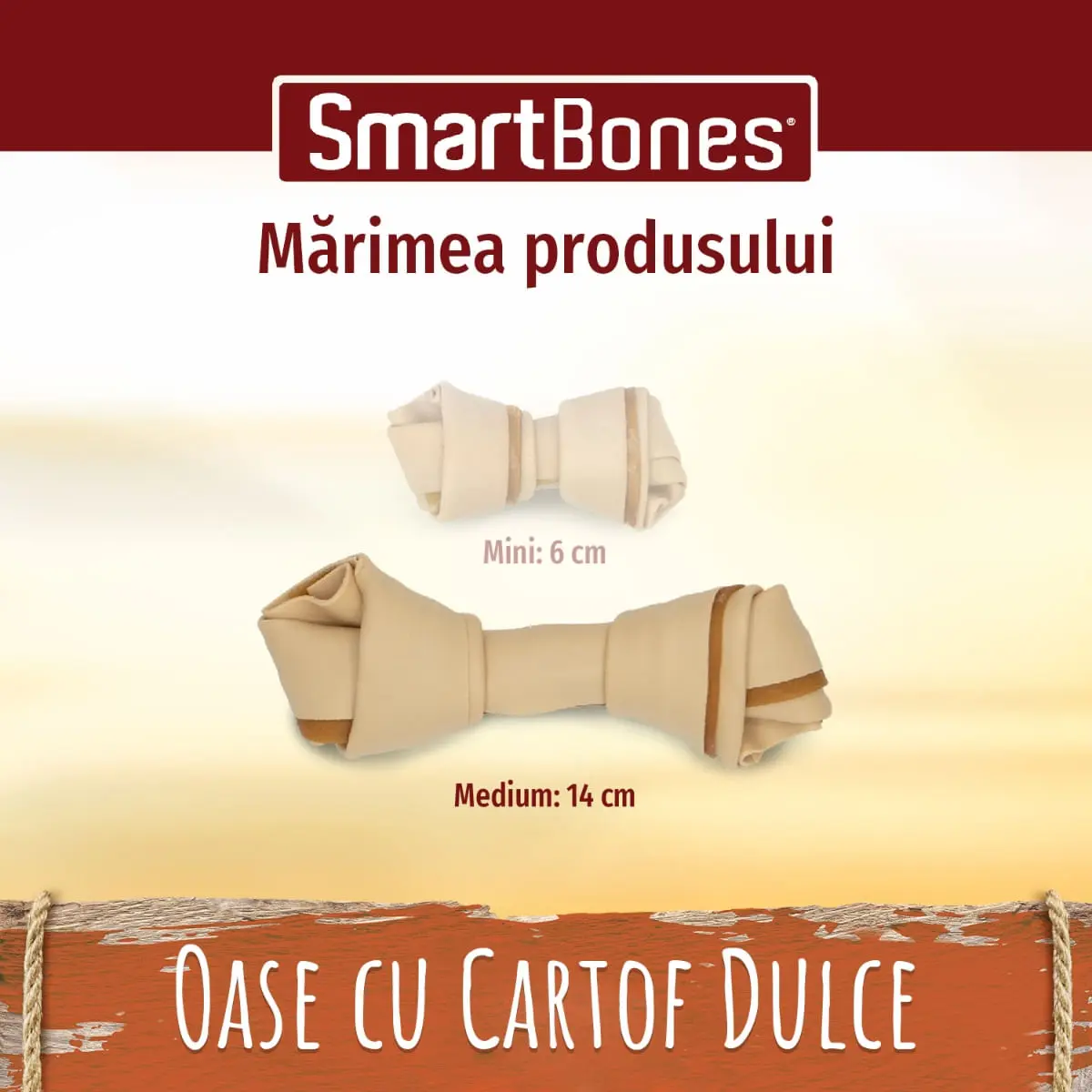 SMARTBONES Flavours Sweet Potato Bones Medium, recompense caini, Oase aromate Cartof Dulce, 2buc - Image 8