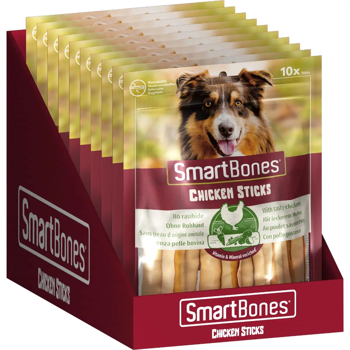SMARTBONES Classics Chicken Sticks, recompense caini, Batoane aromate Pui, 10buc - Image 5
