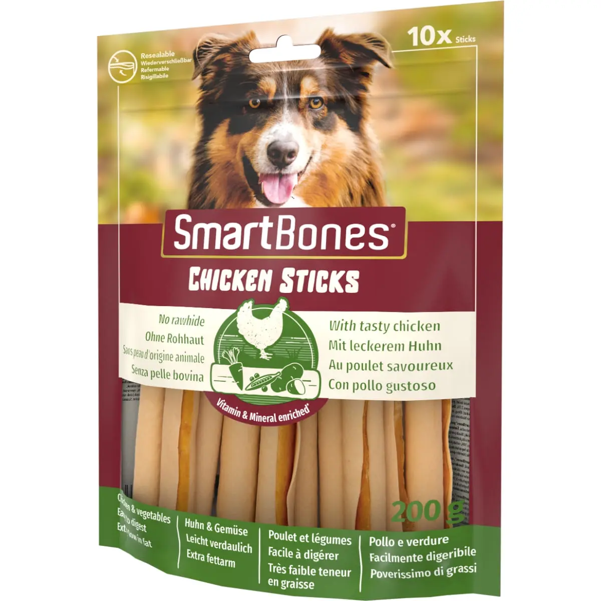 SMARTBONES Classics Chicken Sticks, recompense caini, Batoane aromate Pui, 10buc - Image 6