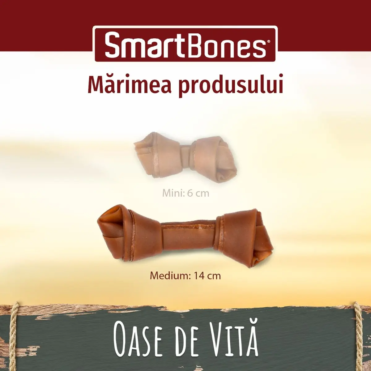SMARTBONES Flavours Beef Bones Medium, recompense caini, Oase aromate Vita, 2buc - Image 2
