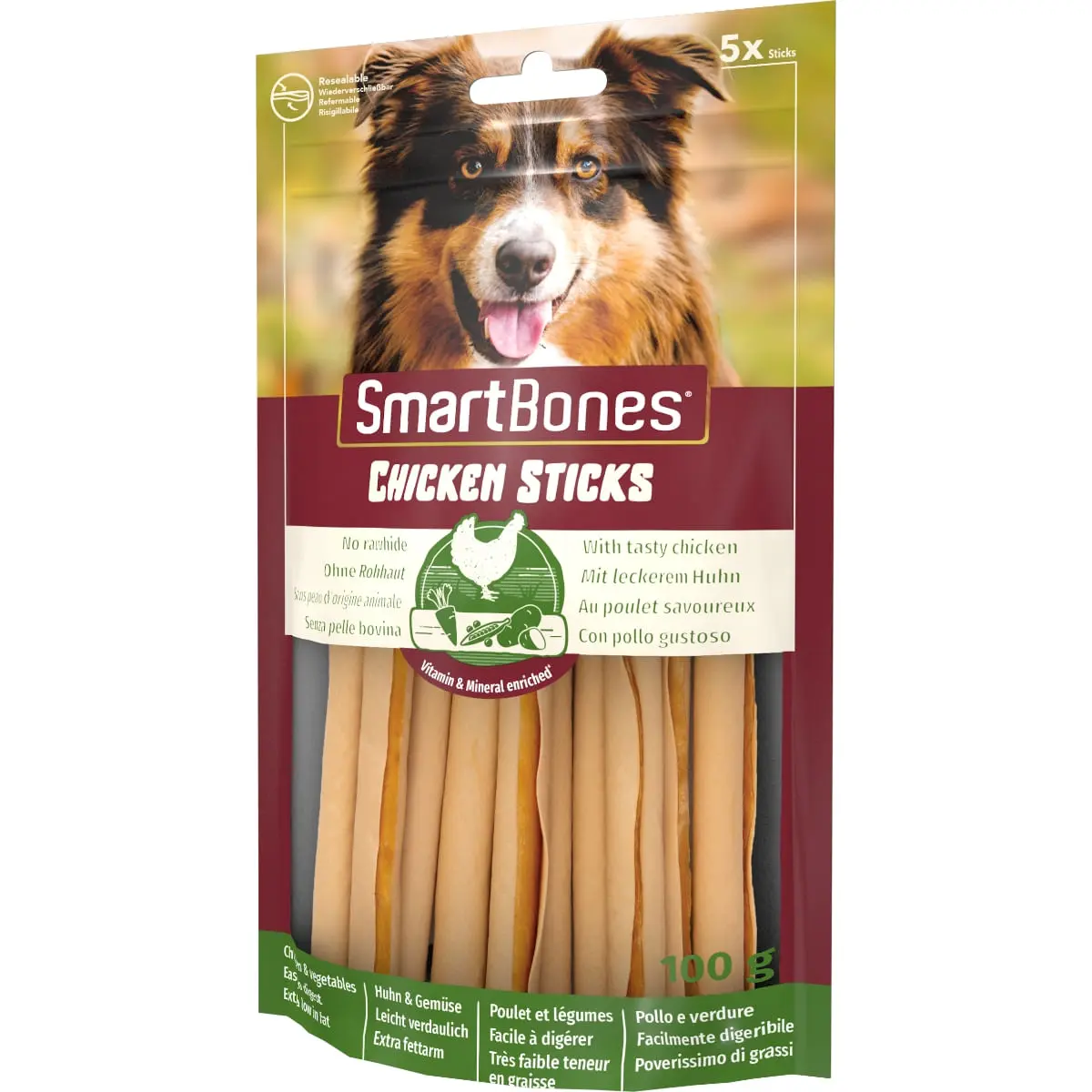 SMARTBONES Classics Chicken Sticks, recompense caini, Batoane aromate Pui, 5buc - Image 8