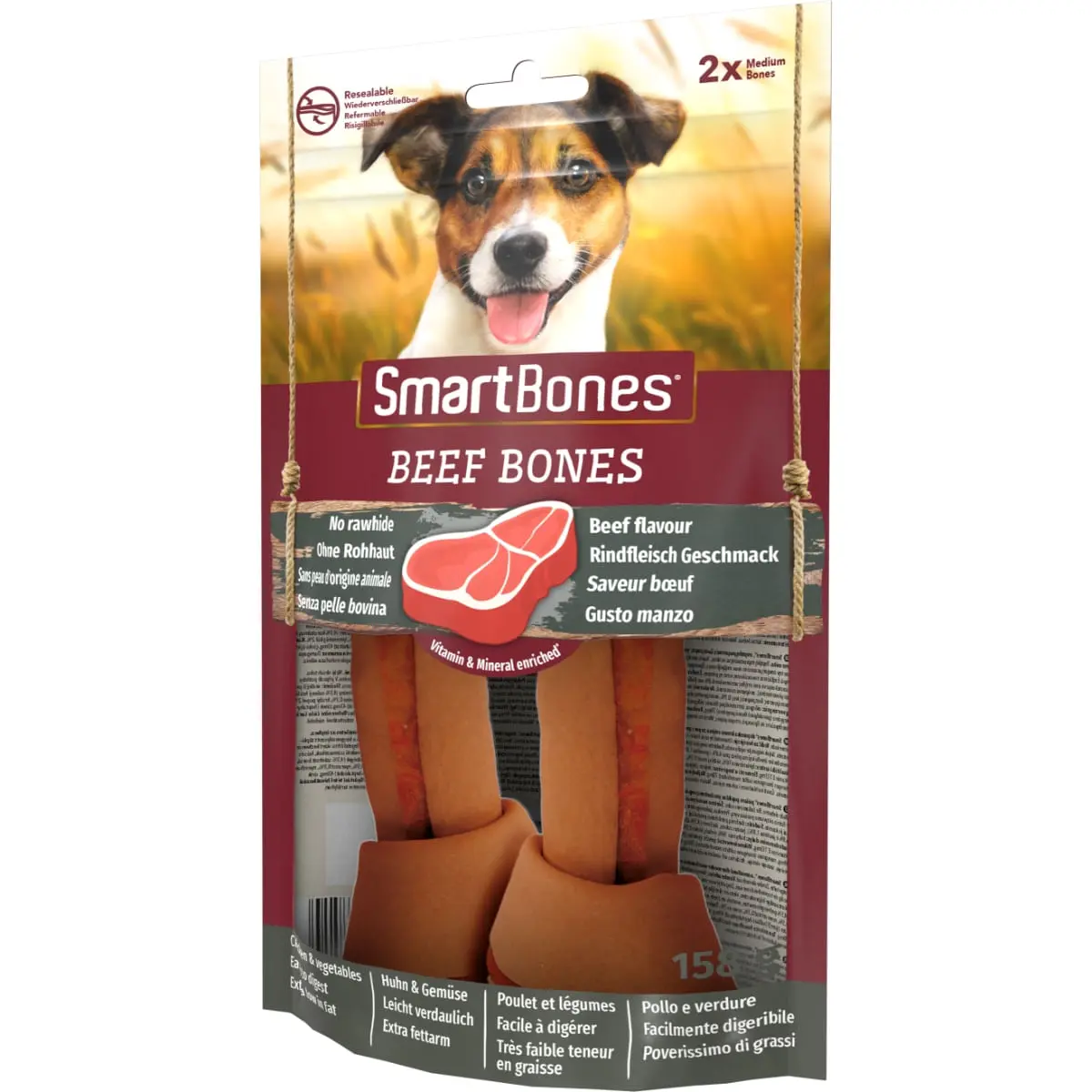 SMARTBONES Flavours Beef Bones Medium, recompense caini, Oase aromate Vita, 2buc - Image 10