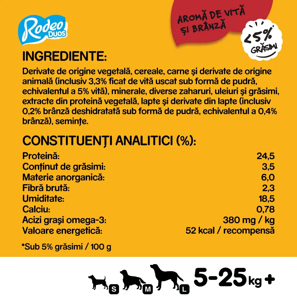 PEDIGREE Rodeo Duos, recompense caini, batoane, Vita si Branza, 7buc - Image 3