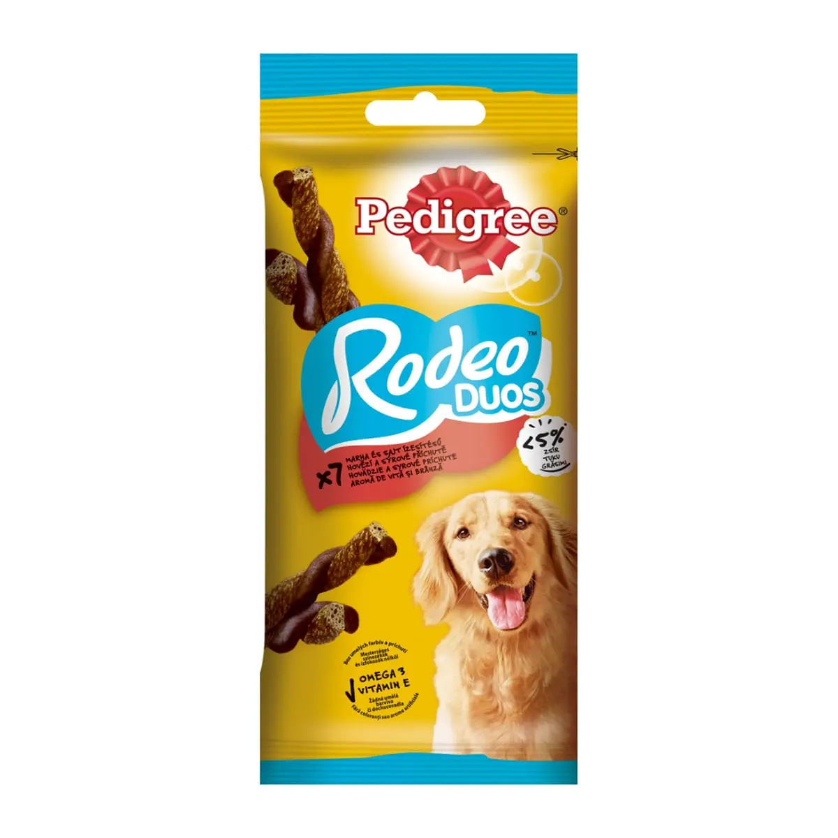 PEDIGREE Rodeo Duos, recompense caini, batoane, Vita si Branza, 7buc