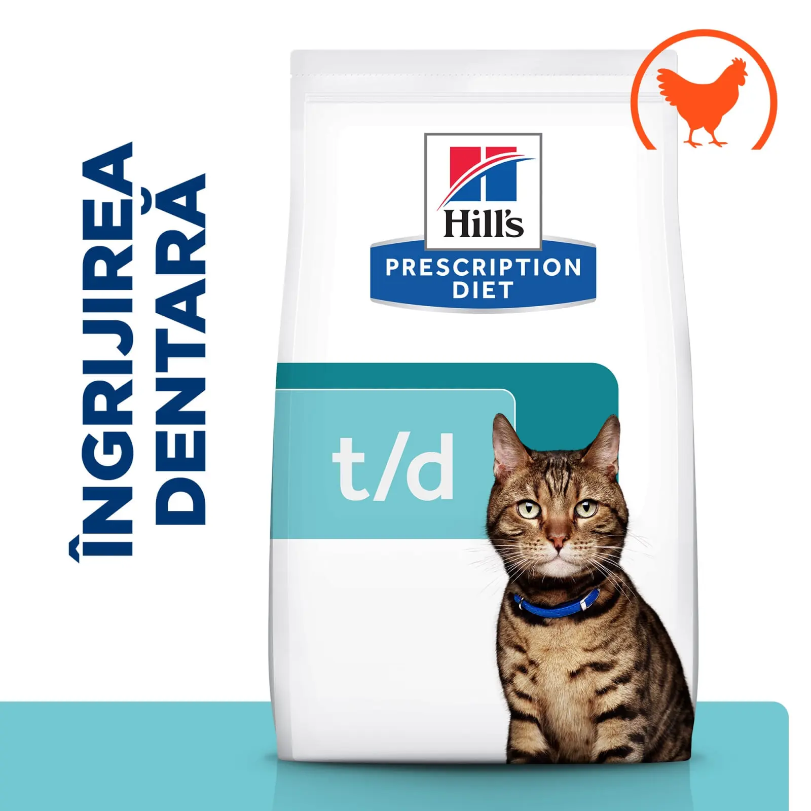 HILL'S Prescription Diet t/d Dental Care, Pui, dieta veterinara pisici, hrana uscata, afectiuni dentare HILL'S Prescription Diet t/d Dental Care, Pui, dieta veterinara pisici, hrana uscata, sensibilitati dentare, 3kg - Image 6