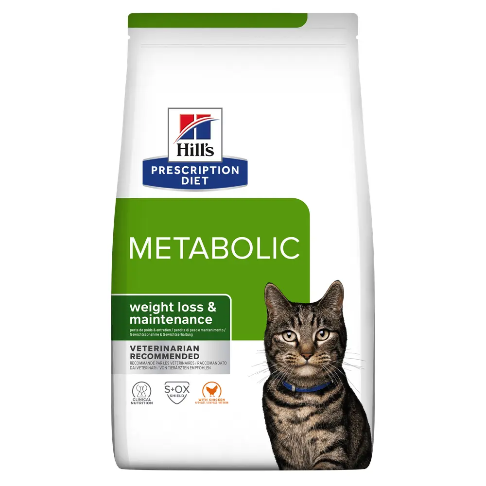 HILL'S Prescription Diet Metabolic, Pui, dieta veterinara pisici, hrana uscata, afectiuni metabolice (obezitate) HILL'S Prescription Diet Metabolic, Pui, dieta veterinara pisici, hrana uscata, metabolism (obezitate si diabet), 8kg