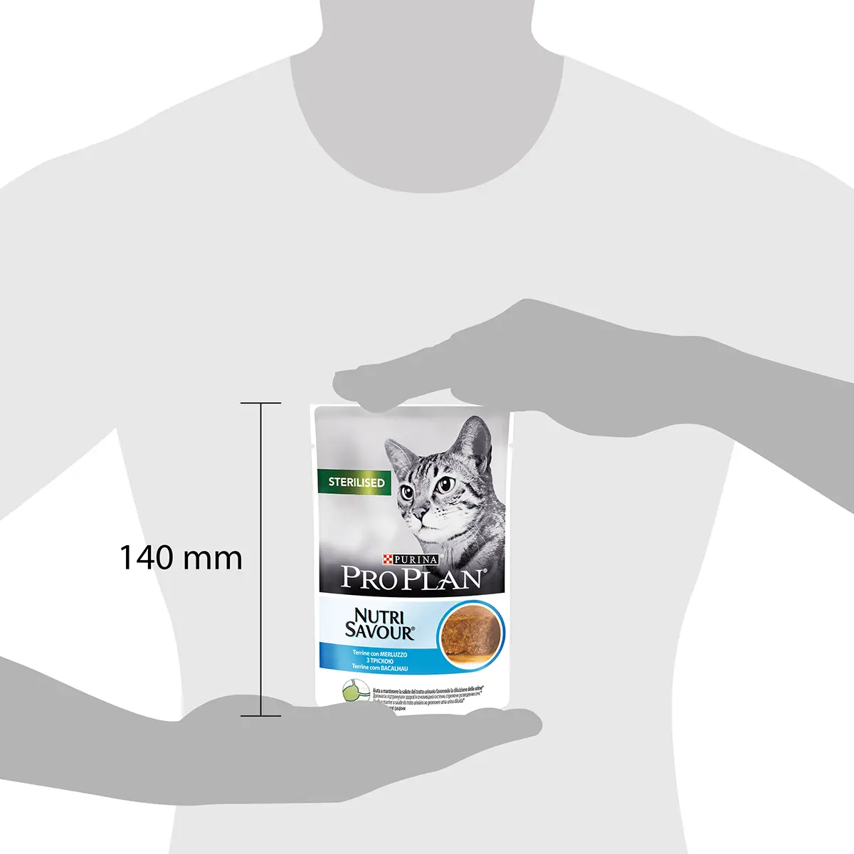 PURINA Pro Plan Nutrisavour Sterilised, Terina cu Cod, hrana umeda pisici sterilizate, (in sos) PURINA Pro Plan Nutrisavour Sterilised, Terina cu Cod, plic hrana umeda pisici sterilizate, (in sos), 85g - Image 3