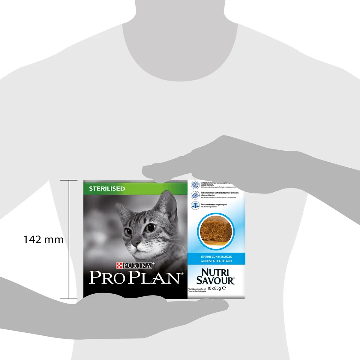 PURINA Pro Plan Nutrisavour Sterilised, Terina cu Cod, hrana umeda pisici sterilizate, (in sos) PURINA Pro Plan Nutrisavour Sterilised, Terina cu Cod, pachet economic plic hrana umeda pisici sterilizate, (in sos), 85g x 10 - Image 5