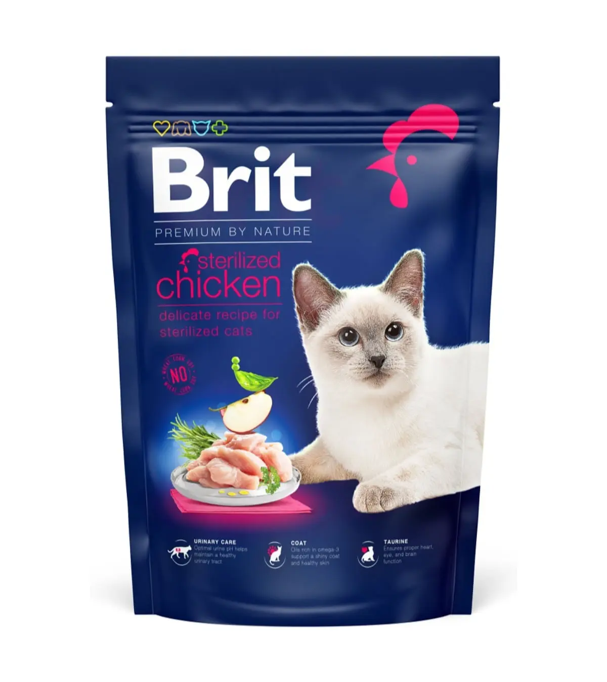 BRIT Premium by Nature Sterilised, Pui, hrana uscata pisici, 800g - Image 2
