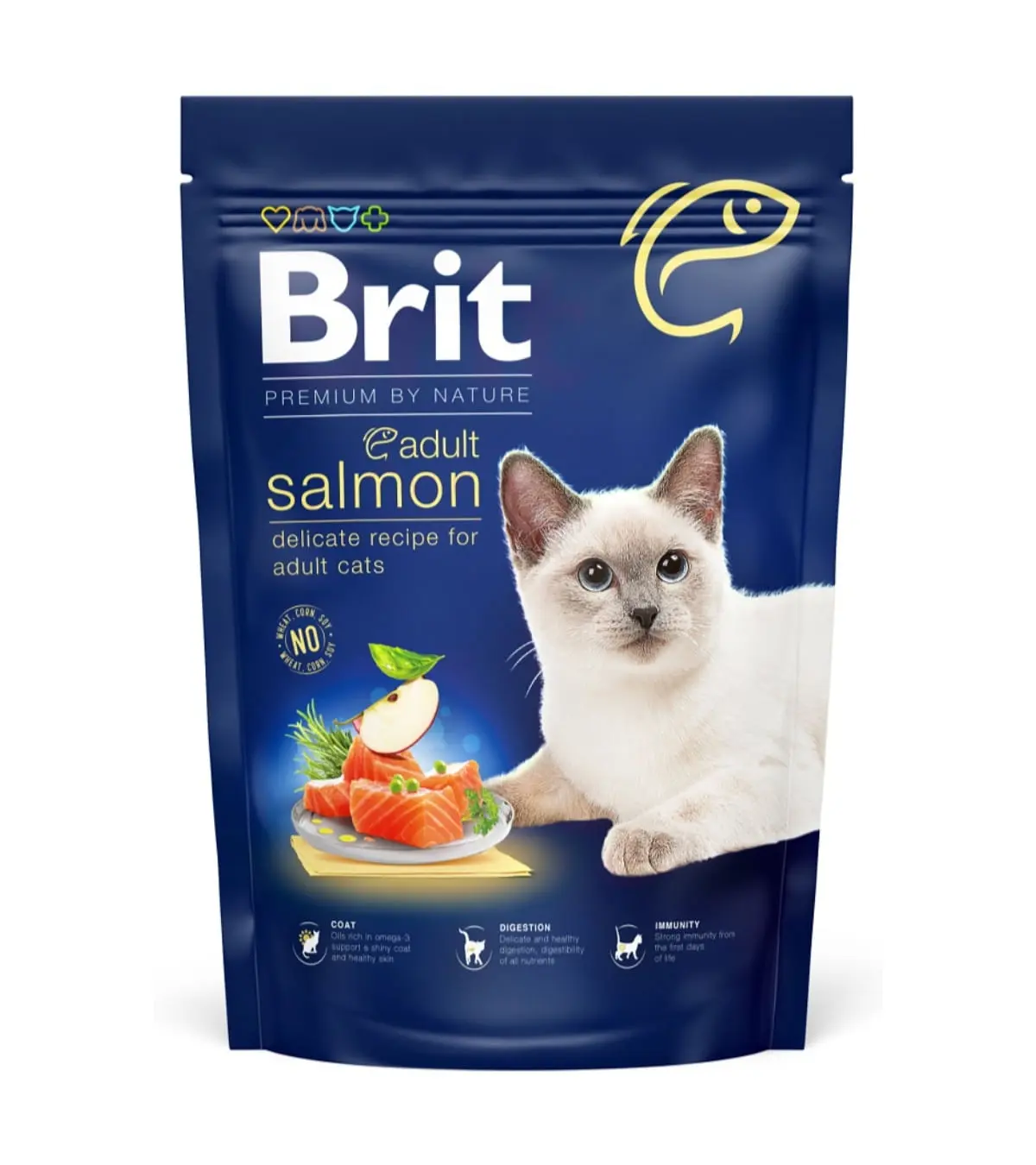 BRIT Premium by Nature, Somon, hrana uscata pisici, 800g