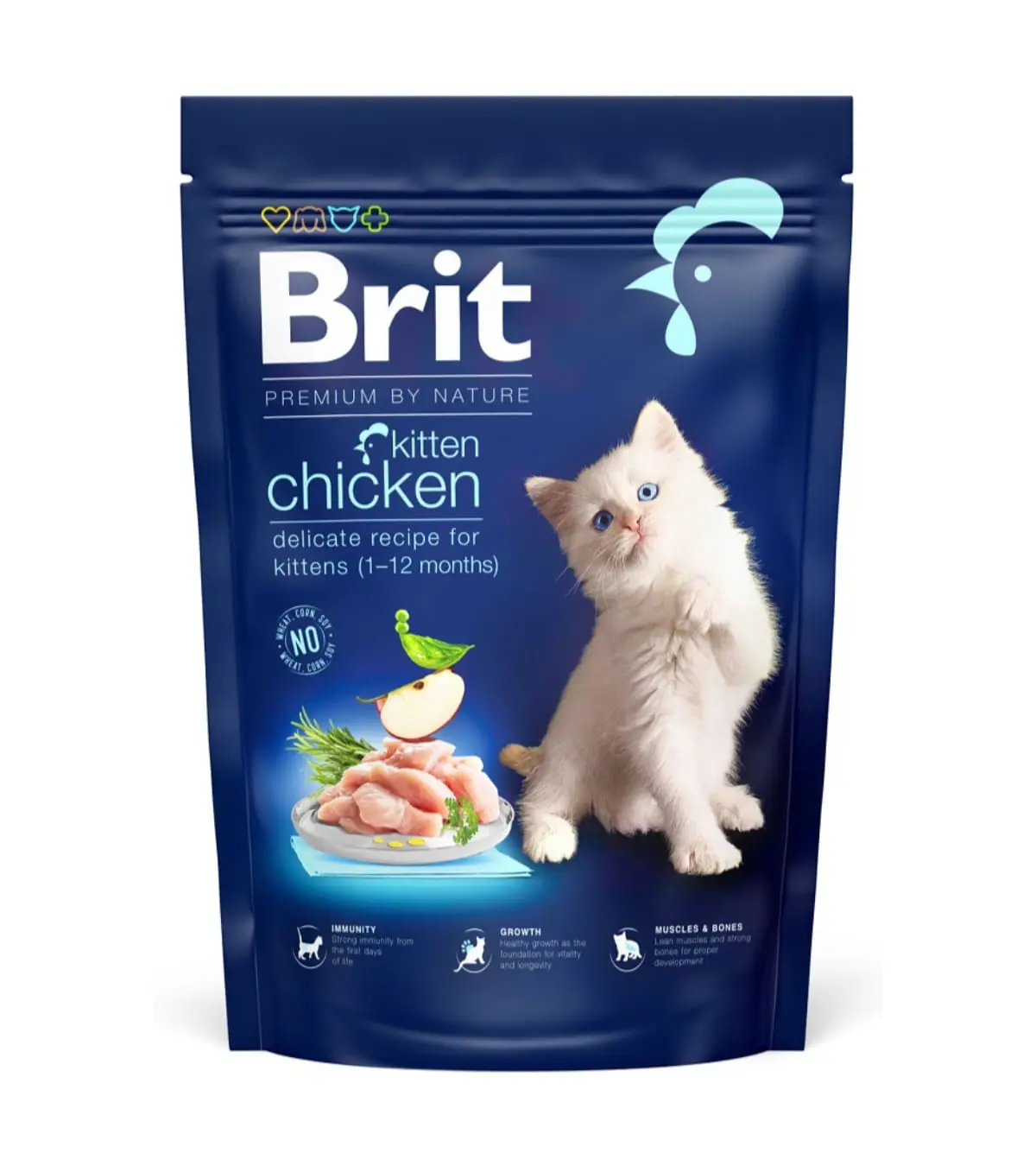 BRIT Premium by Nature Kitten, Pui, hrana uscata pisici junior, 800g