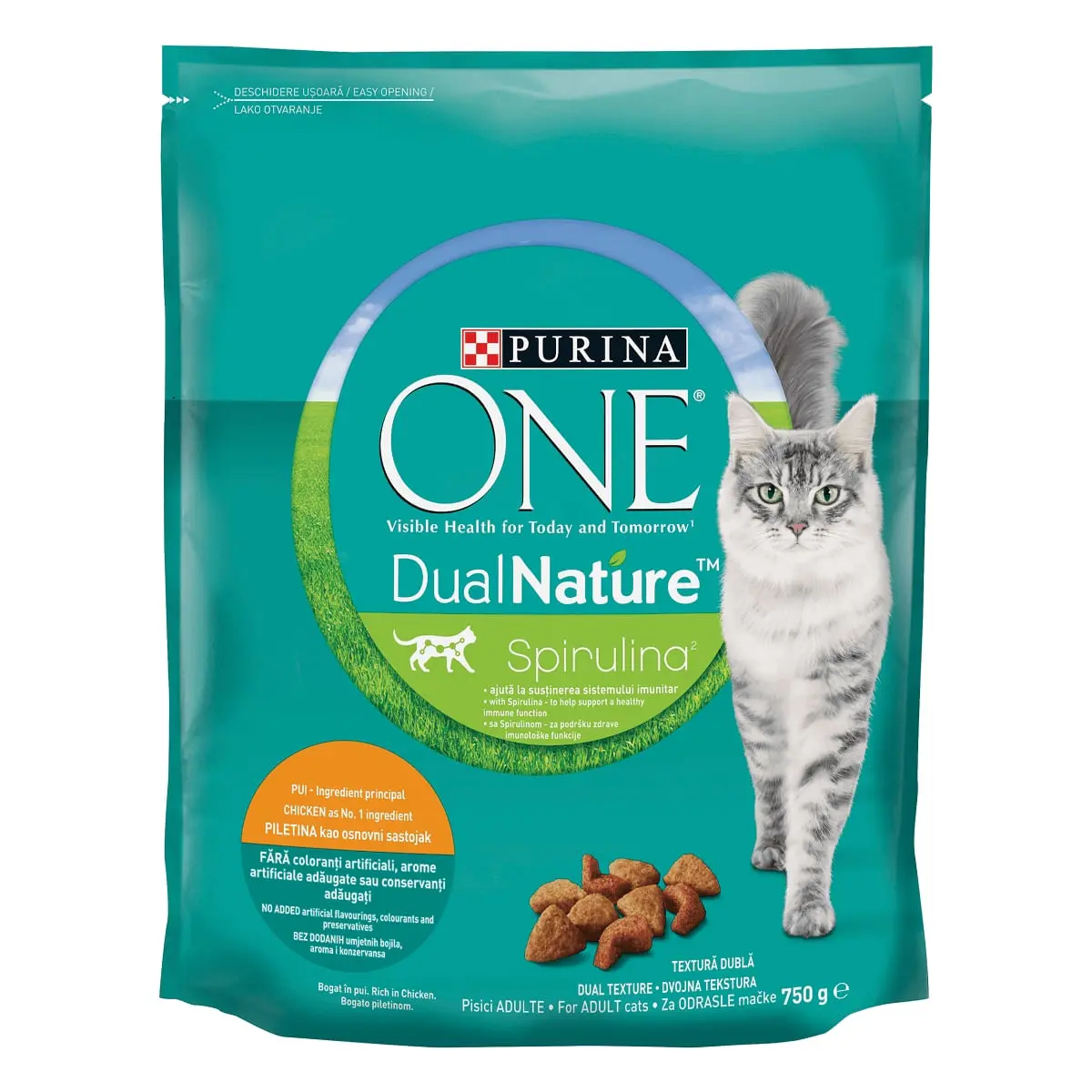 PURINA One DualNature, Pui, hrana uscata pisici adulte, 750g