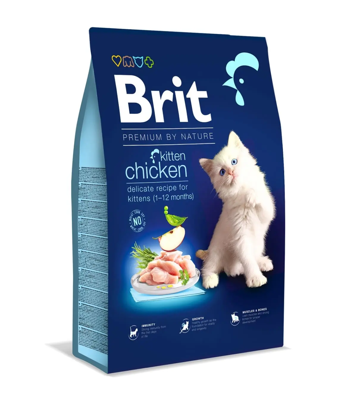 BRIT Premium by Nature Kitten, Pui, hrana uscata pisici junior, 8kg