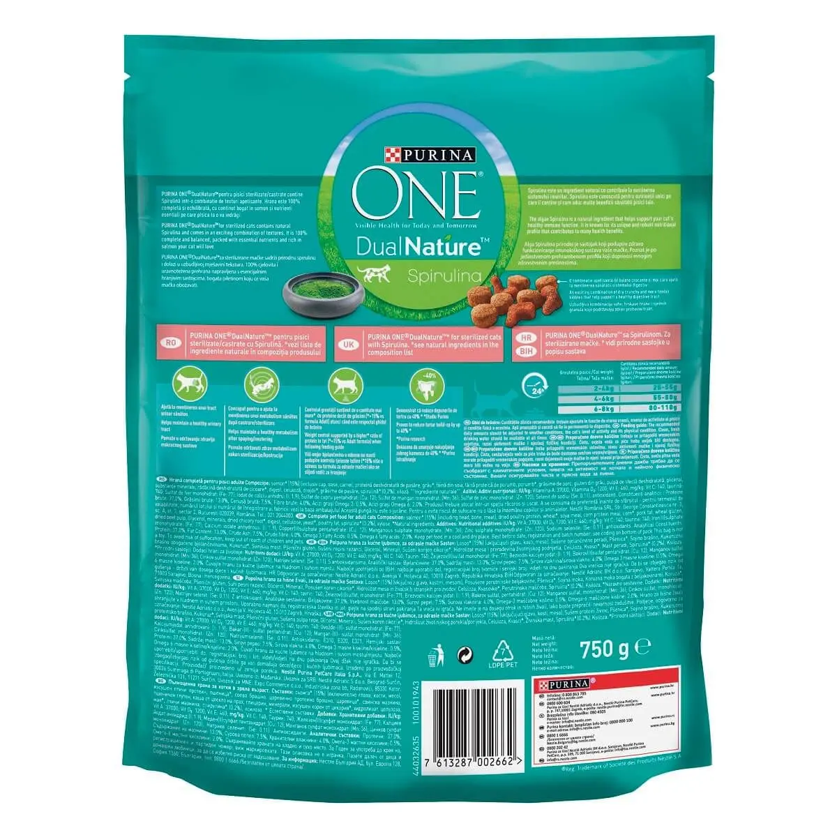 PURINA One DualNature, Somon, hrana uscata pisici sterilizate, 750g - Image 3