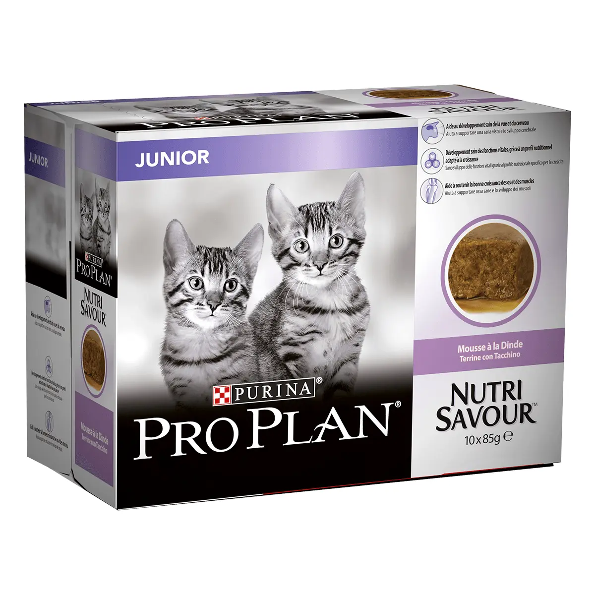 PURINA Pro Plan Nutrisavour Junior, Terina cu Curcan, hrana umeda pisici junior, (pate) PURINA Pro Plan Nutrisavour Junior, Terina cu Curcan, pachet economic plic hrana umeda pisici junior, (pate), 85g x 10