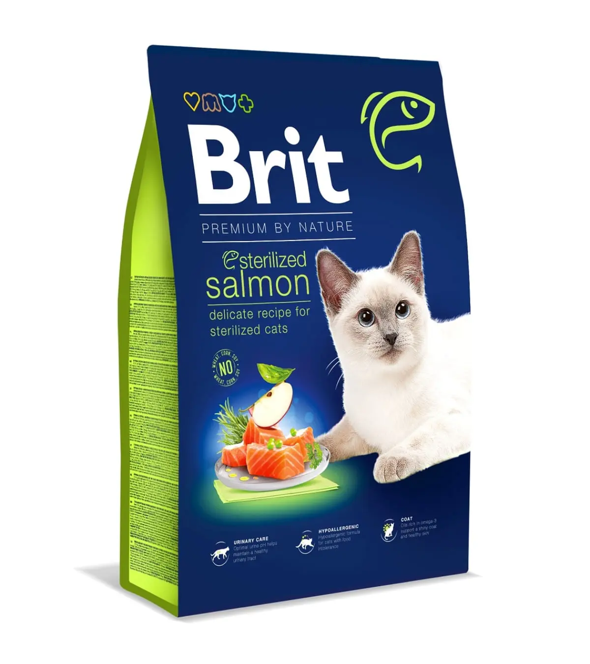 BRIT Premium by Nature Sterilized, Somon, hrana uscata pisici sterilizate, 8kg