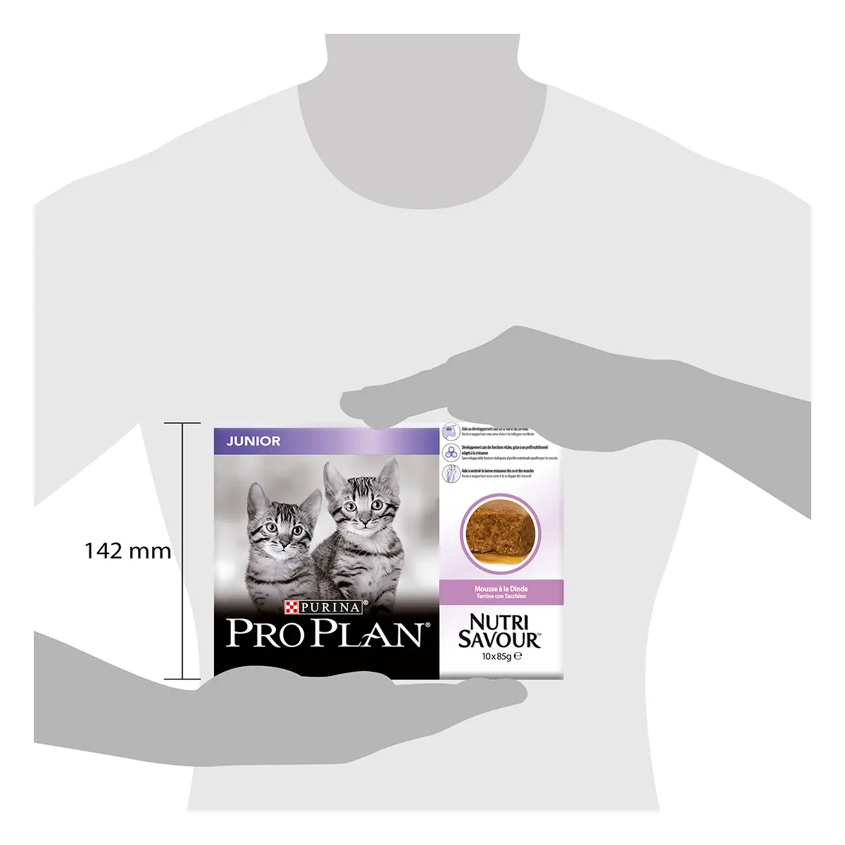 PURINA Pro Plan Nutrisavour Junior, Terina cu Curcan, hrana umeda pisici junior, (pate) PURINA Pro Plan Nutrisavour Junior, Terina cu Curcan, pachet economic plic hrana umeda pisici junior, (pate), 85g x 10 - Image 3