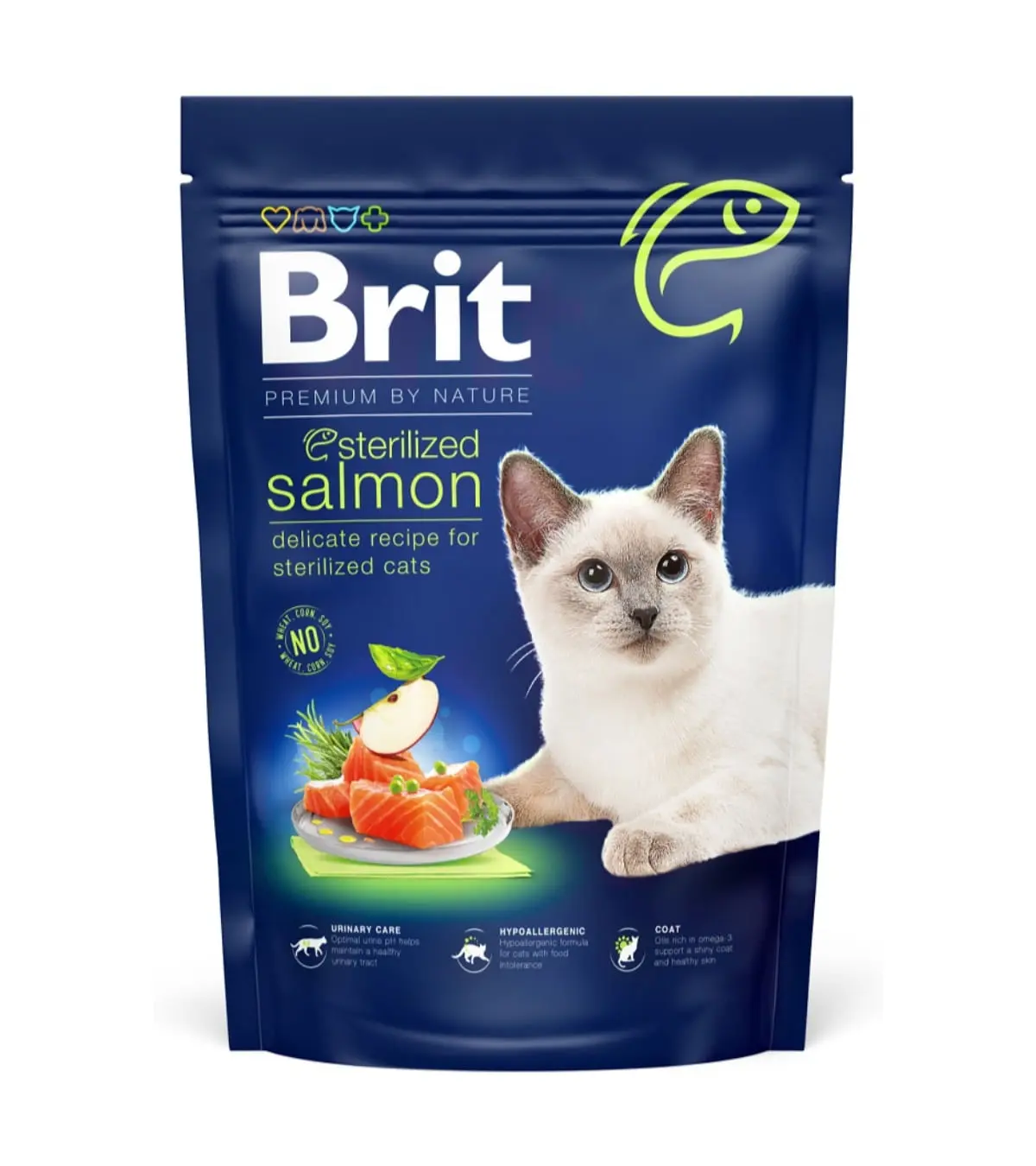BRIT Premium by Nature Sterilized, Somon, hrana uscata pisici sterilizate, 800g