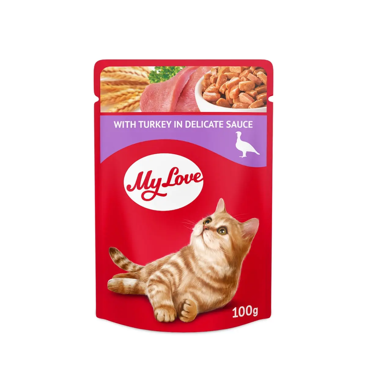 MY LOVE, Curcan, hrana umeda pisici, (in sos) MY LOVE, Curcan, plic hrana umeda pisici, (in sos), 100g