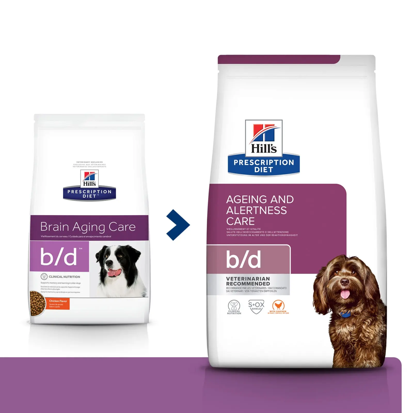 HILL'S Prescription Diet b/d Ageing and Alertness Care, Pui, dieta veterinara caini senior, hrana uscata, sistem nervos & calmante, 3kg - Image 6