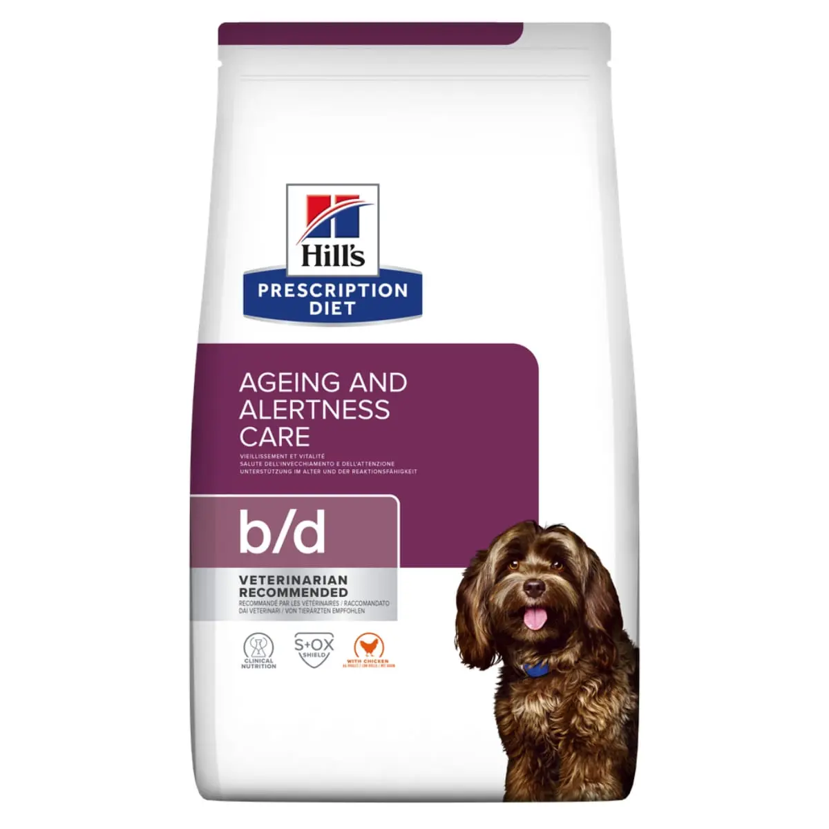 HILL'S Prescription Diet b/d Ageing and Alertness Care, Pui, dieta veterinara caini senior, hrana uscata, 12kg