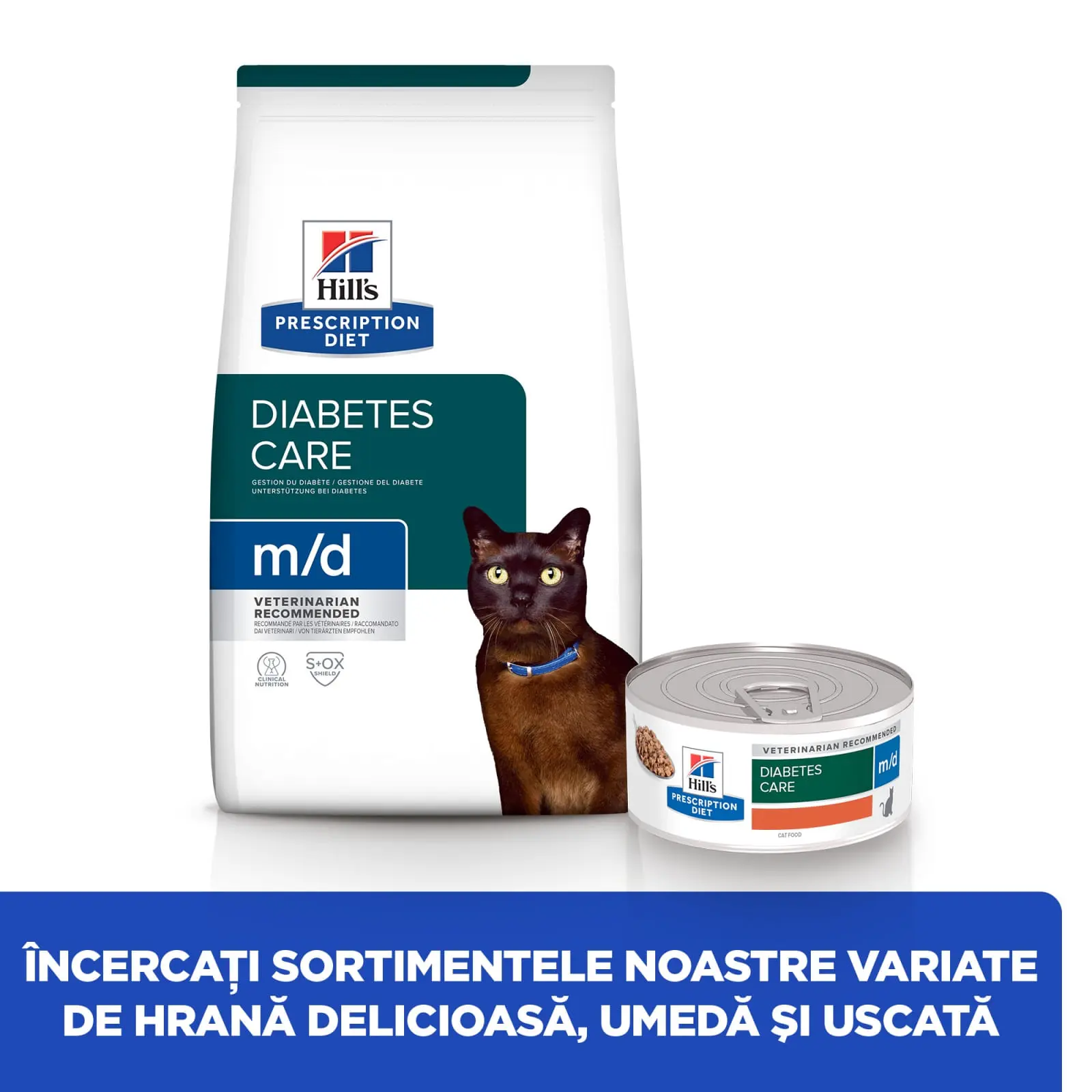 HILL'S Prescription Diet m/d Diabetes Care, Pui, dieta veterinara pisici, hrana uscata, afectiuni metabolice (diabet) HILL'S Prescription Diet m/d Diabetes Care, Pui, dieta veterinara pisici, hrana uscata, metabolism (obezitate si diabet), 1.5kg - Image 4