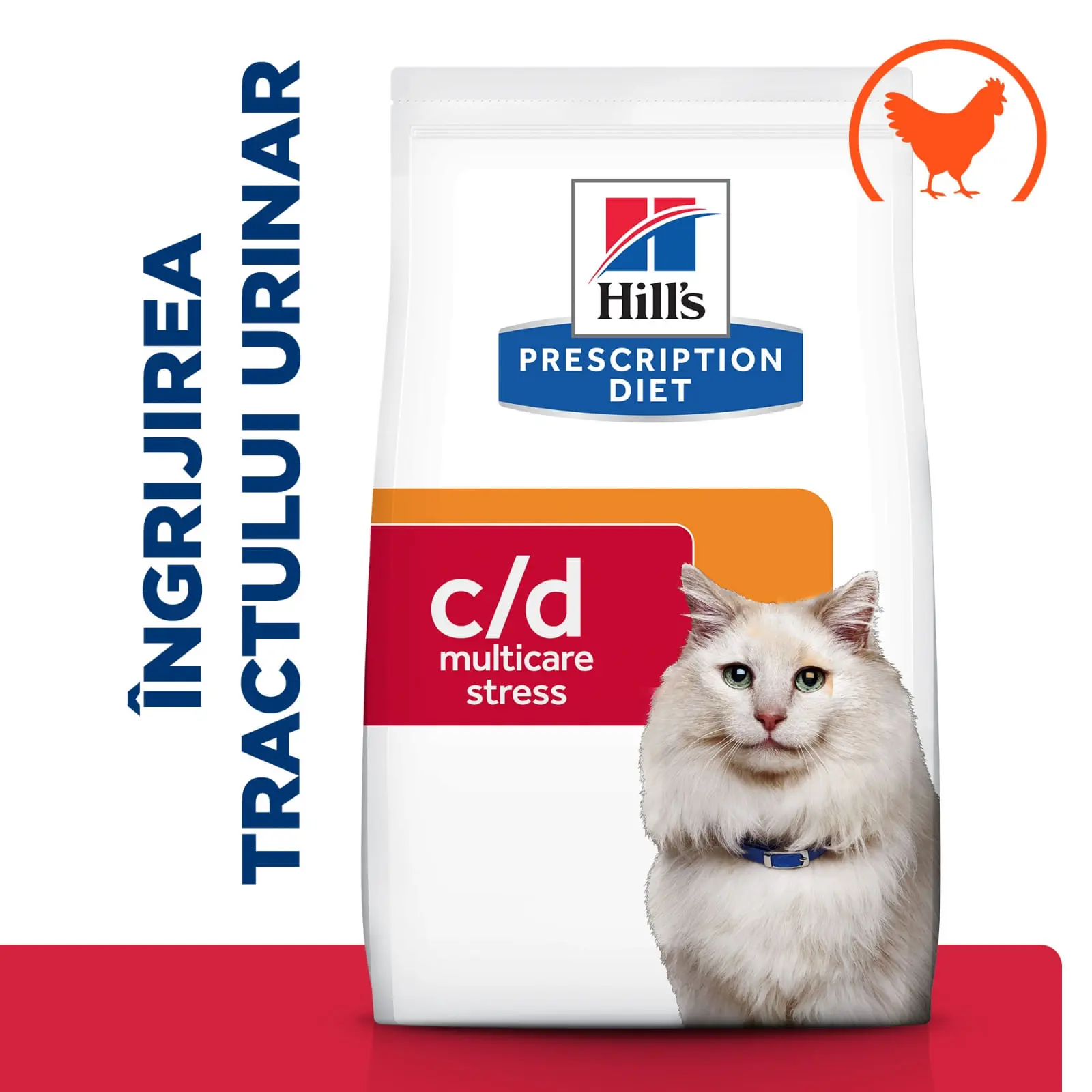 HILL'S Prescription Diet c/d Urinary Multicare Stress, Pui, dieta veterinara pisici, hrana uscata, afectiuni urinare HILL'S Prescription Diet c/d Urinary Care Multicare Stress, Pui, dieta veterinara pisici, hrana uscata, sistem urinar,  sistem nervos & c - Image 3